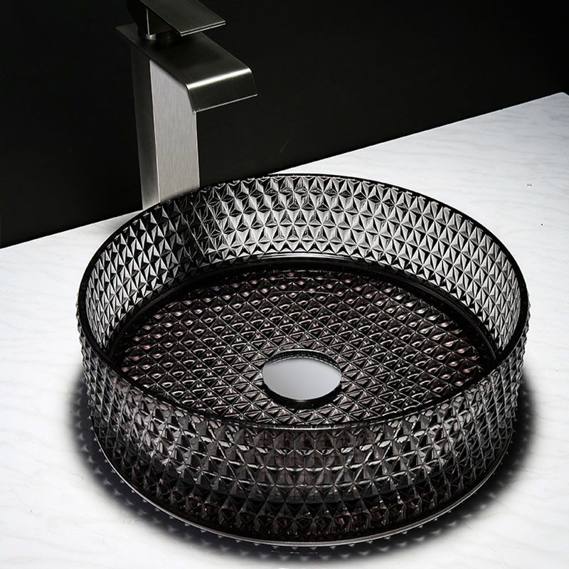 Contemporary Bathroom Sink Glass Round Vessel Bathroom Sink(Not Including Faucet)