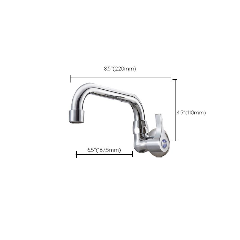 Contemporary Single Handle Kitchen Faucet Wall Mounted 1 Hold Bar Faucet