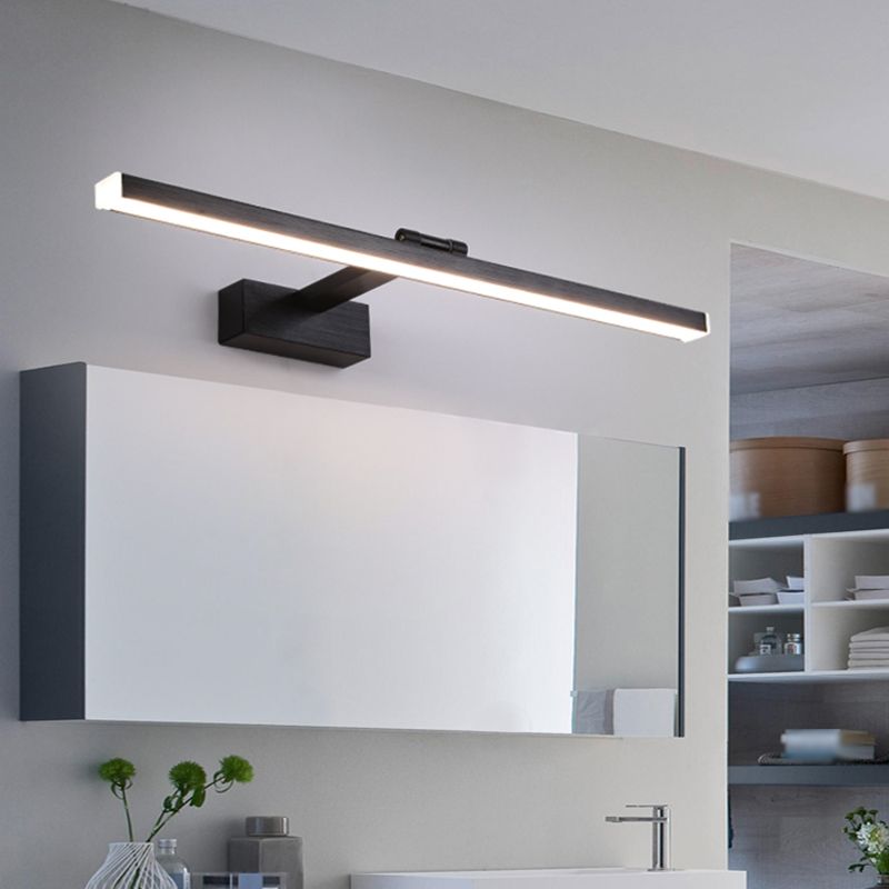 Moderne stijl lineaire wand sconce verlichting metalen led badkamer wandlamp in zwart