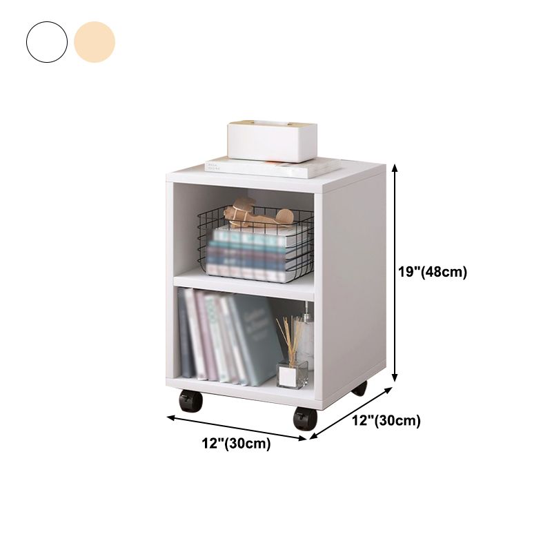 Scandinavian Bookcase Manufactured Wood Standard Bookshelf with Caster Wheels