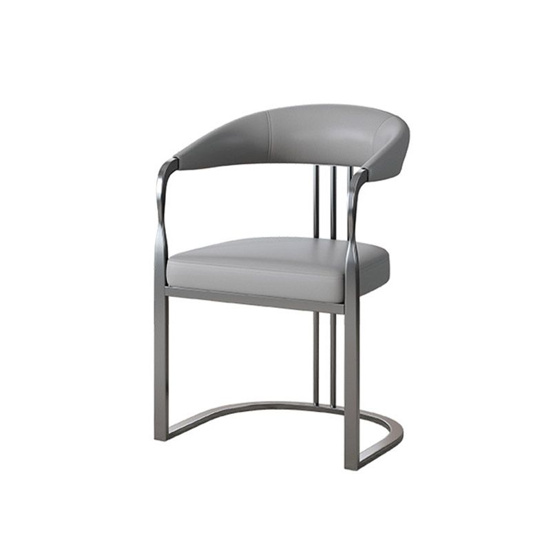 Glam Style Side Chair Metal Slat Back Dining Room Chair for Indoor