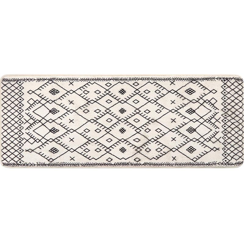 Tapis à imprimé géométrique blanc LAB LAB BOHO TAPPORT DE LA RÉPARTEMENT EASHING CADIFICATION ANTÉRIEL CAPILABLE INDOOR lavable pour chambre à coucher