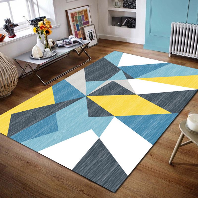 Multicolored Trendy Contemporary Indoor Rug Individuality Graphic Design Area Carpet Polyester Washable Rug for Home Decor