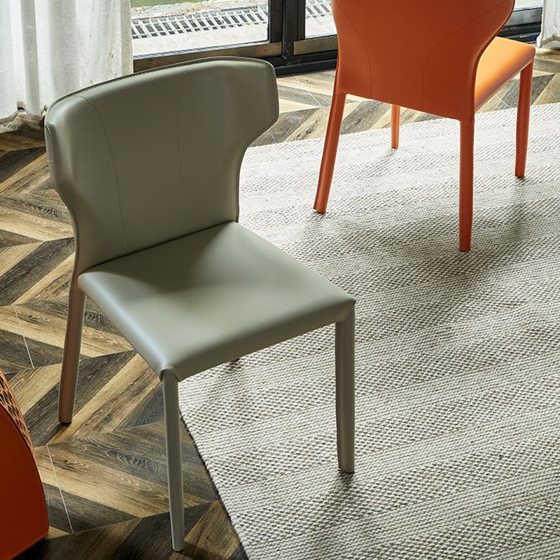 Faux Leather Side Chair Contemporary Indoor Dining Side Chair