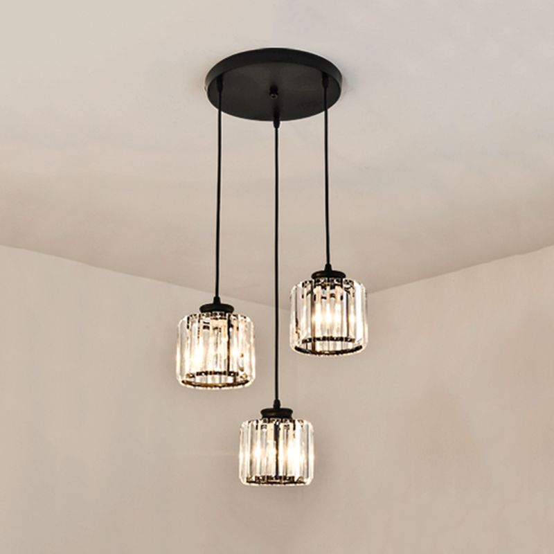 3-licht helder glazen hanglamp eigentijdse stijl in mini hanger voor eetkamer