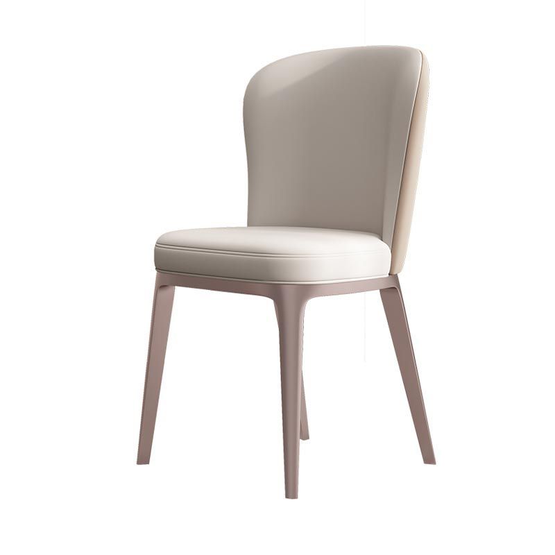 Contemporary Metal Dining Chair Parsons Furniture in Matte Finish for Home