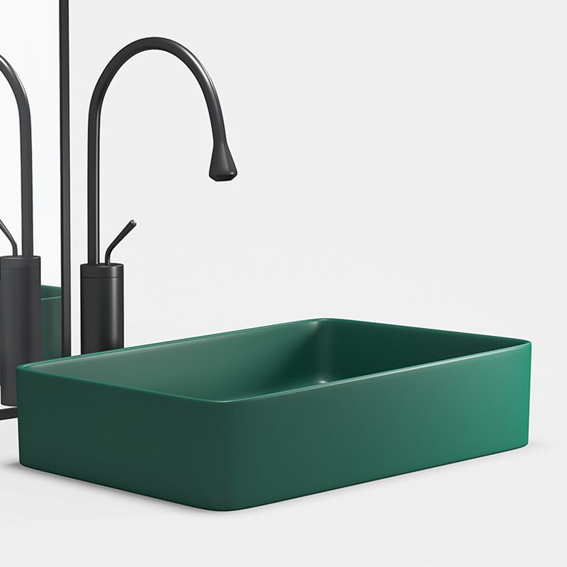Contemporary Bathroom Sink Porcelain Rectangular Vessel Bathroom Sink