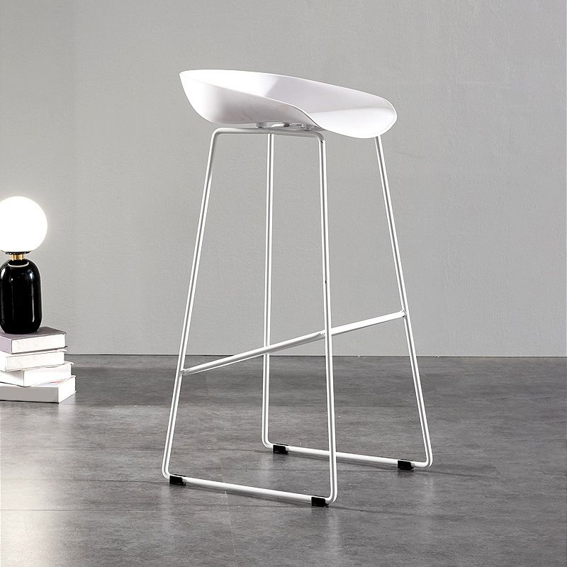 Glam Metal Counter Height Stools with Footrest Bar Stool for Indoor