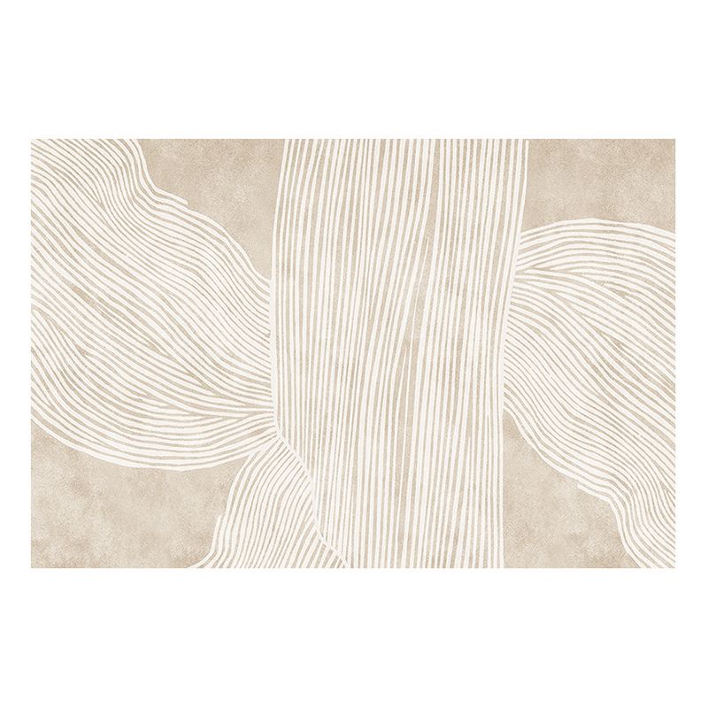 Light Brown Stripe Carpet Polyester Modern Carpet Washable Carpet for Living Room