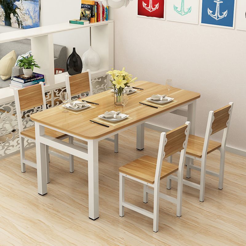 Modern Style Table with Rectangle Shape Standard Height Table and 4 Legs Base