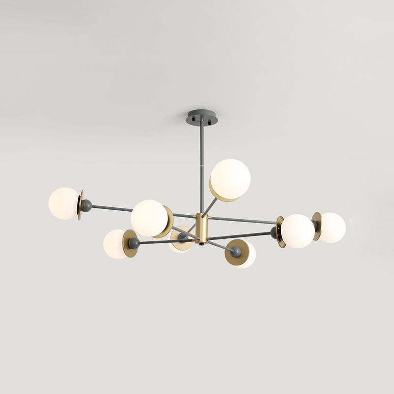 Lampadario bianco lampadario in vetro moderno apparecchio di illuminazione sospesa per sala da pranzo