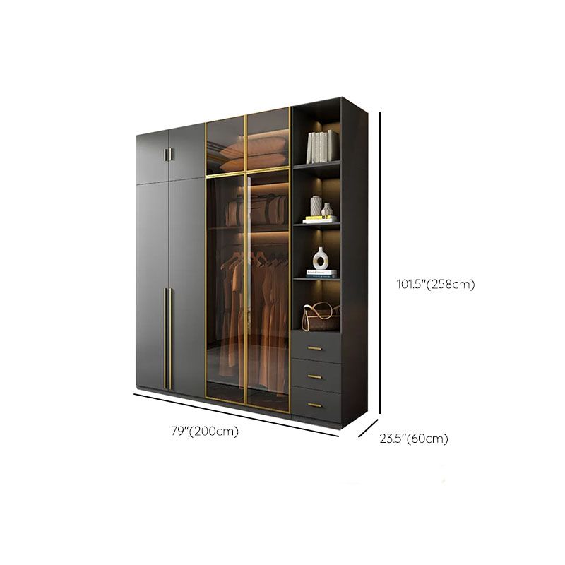 Modern Glass Wardrobe Wardrobe Armoire Wardrobe Cabinet for Home