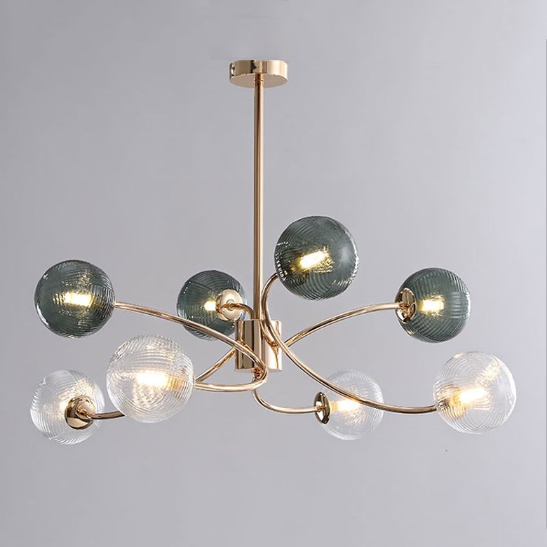 Metal Chandelier Light Fixtures Modern Multi-Head Globe Pendant Lamp for Living Room