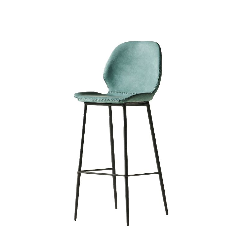 Contemporary PU Leather Bar Stool Low Back Upholstered Bar Stool