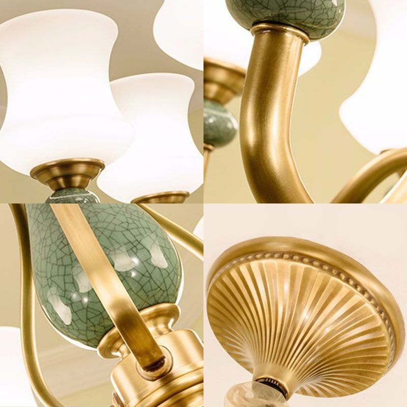 Lámpara colgante de sala de estar cónica vidrio esmerilado accesorio de iluminación de lámpara minimalista en verde