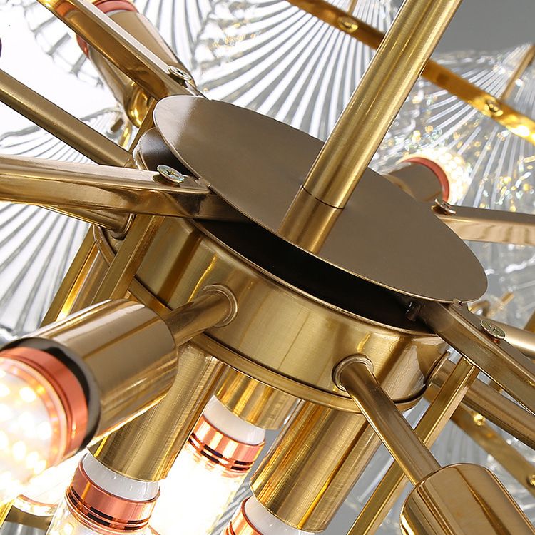 Shell Chandelier Light Fixture Vintage Glass Pendant Lighting for Restaurant