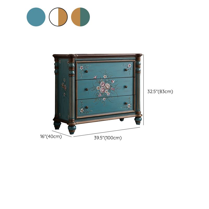 Traditional Dresser Solid Wood Storage Chest Dresser , 15.6 Inch W