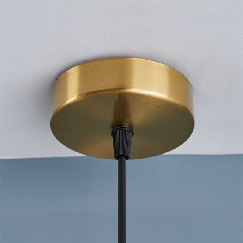 Pendante à LED créative moderne LEMPRE LETURE THRURGED FER LUMIRE À LA CHARGE EN VERRE CARRE