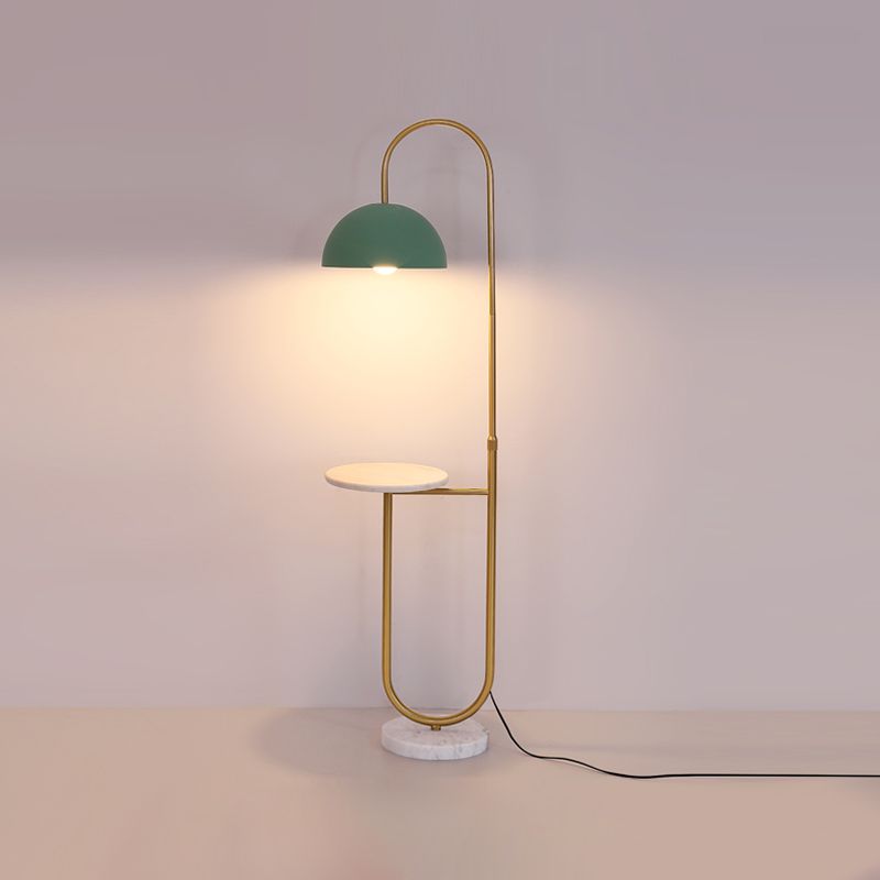 Modern Metal Floor Reading Lamp Dome 1-Light Floor Light for Bedroom