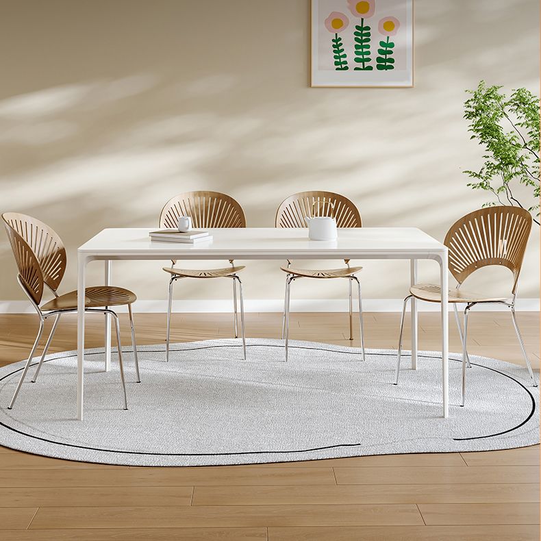Scandinavian Dining Table Set 1/4/5 Pieces with Metal Base Kitchen Furniture Set