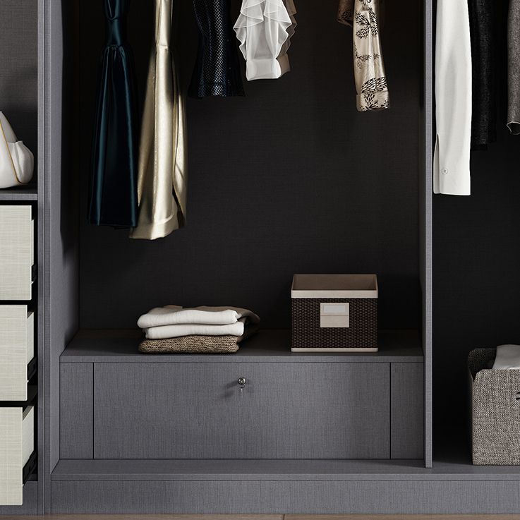 Modern Wardrobe for Home Mirrored Finish Cabinet with Glass Door