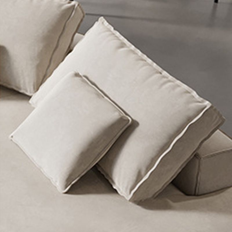 Contemporary Glam Sloped Arm Sofa with Pillows Genuine Leather Sofa in Gray