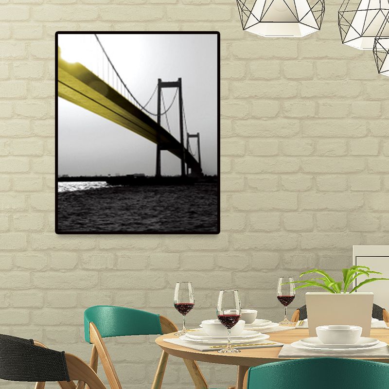 Toile murale avec pont de mer, décoration murale nostalgique, superbe paysage, couleur foncée, pour chambre