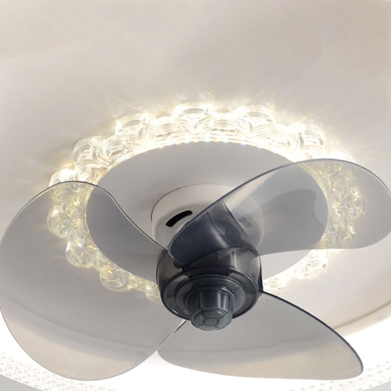 Modern Style Round Shape Ceiling Fan Lamps Metal 2 Light Ceiling Fan Lighting for Bedroom