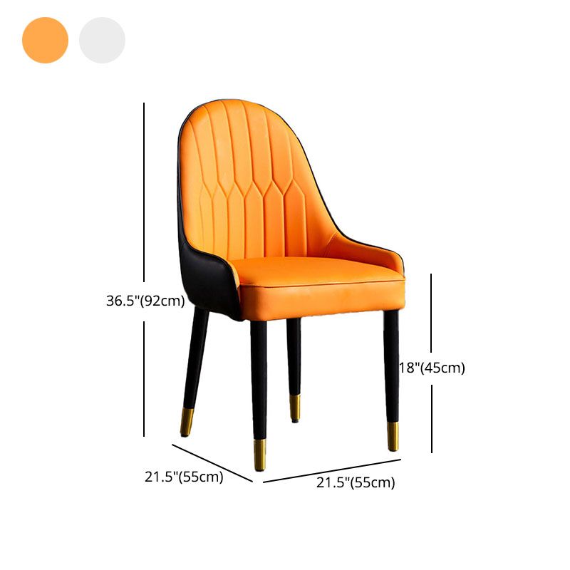 Scandinavian Upholstered Dining Chairs Arm Solid Back Dining Side Chair