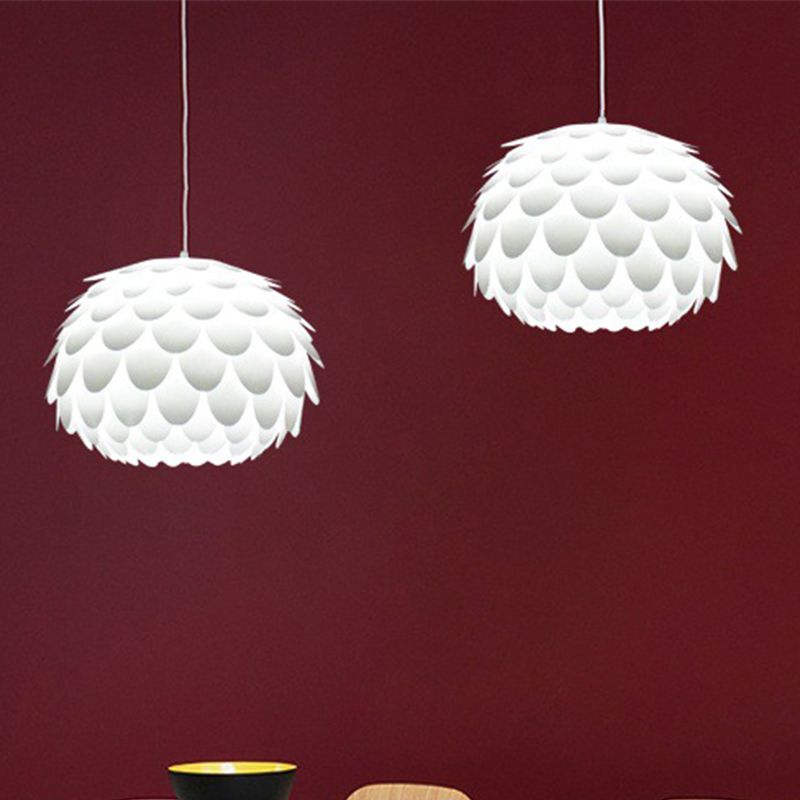 Squama Anhänger Leichtes Bogen Deco Plastik 1 helle weiße Decke Anhänger Licht für Schlafzimmer, 12 "/16" breit