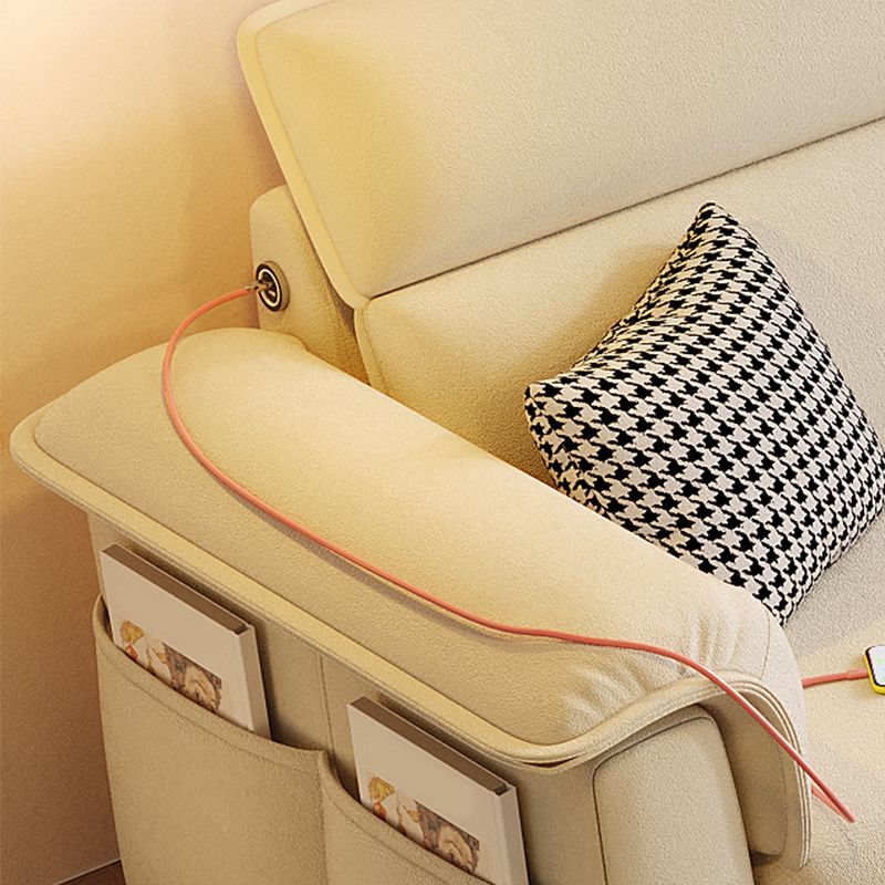 Scandinavian Fabric Sofa Bed Cushion Back Flared Arms with Storage Sleeper Sofa