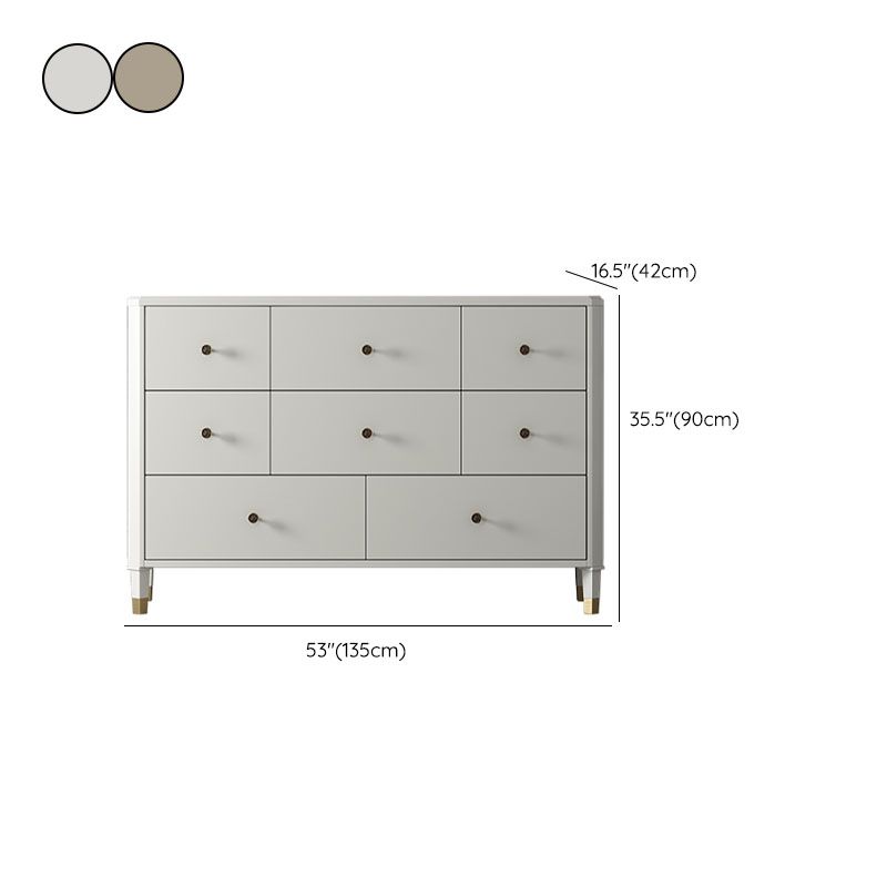 Contemporary Horizontal Double Dresser Storage Dresser with Drawers for Home