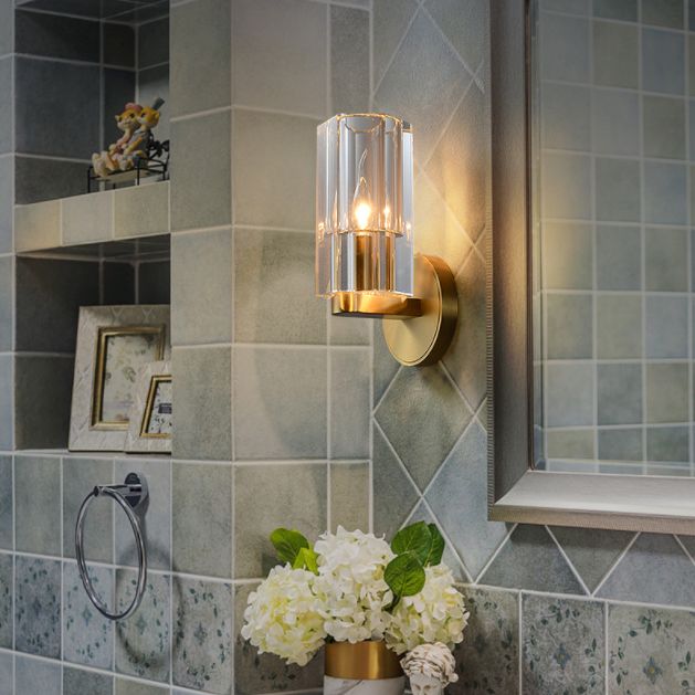 Geometric Vanity Sconce Lights Modern Luxury Style Crystal  Single Vanity Light