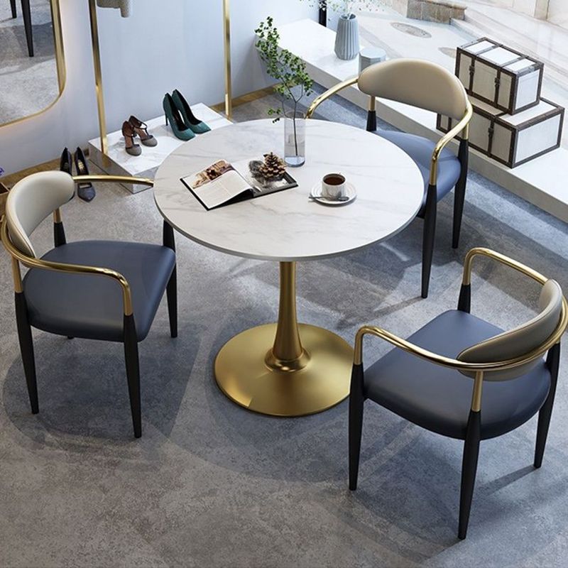 Faux Leather Glam Chair 20.9" Wide Open Back Dining Side Chair Set