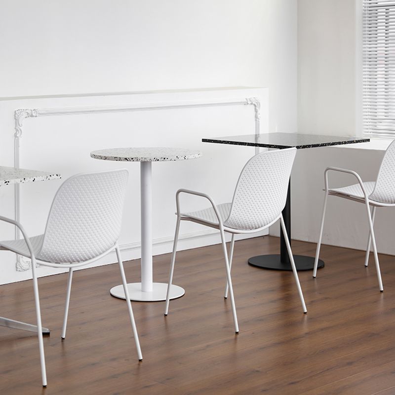Industrial Style Dining Table Stone Pedestal Dining Site Table for Dining Room