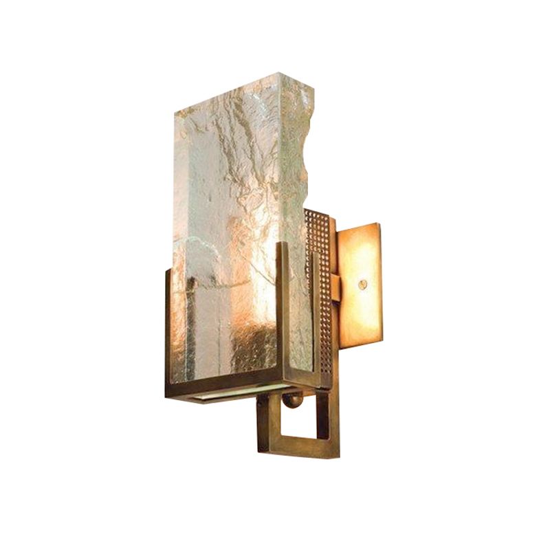 Postmodern Creative Ice Cube Lámpara de pared de cristal Lámpara bronceada Simplicity Light para pasillo de escalera
