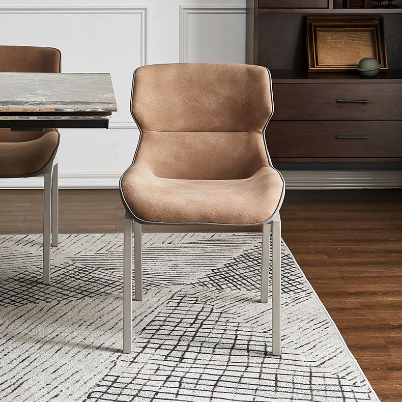 Nordic Cushioned Dining Chair 32"H Wingback Parsons Chair with Metal Base for Restaurant