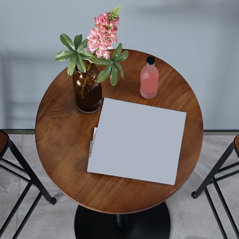 Industrial Metal Base Bar Table Black Iron Solid Wood Patio Bar Table