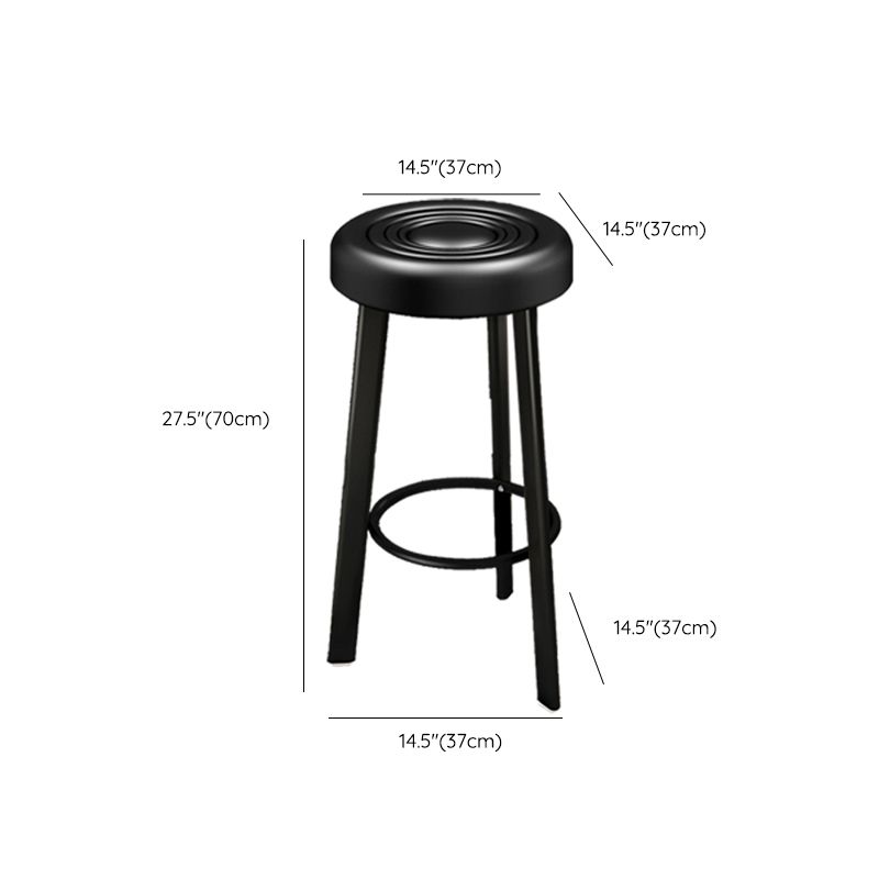 Contemporary Leather Counter Height Stools Bucket Bar Stool for Indoor