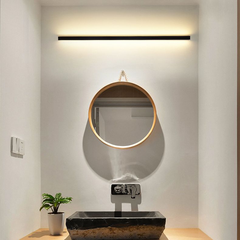 Metal Linear Wall Sconce Lighting Minimalist-Style LED Sconce Light Fixture in Black