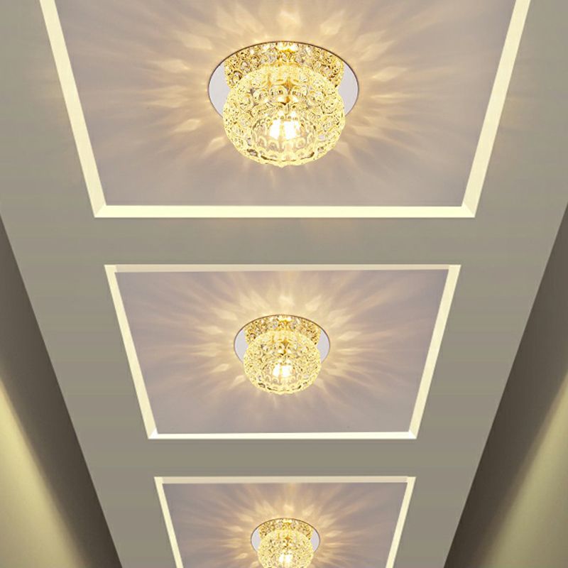 Doughnut Shape Crystal DEL Flush Mount Modern Clear LED Flush Mount Lighting Fixture for Hallway