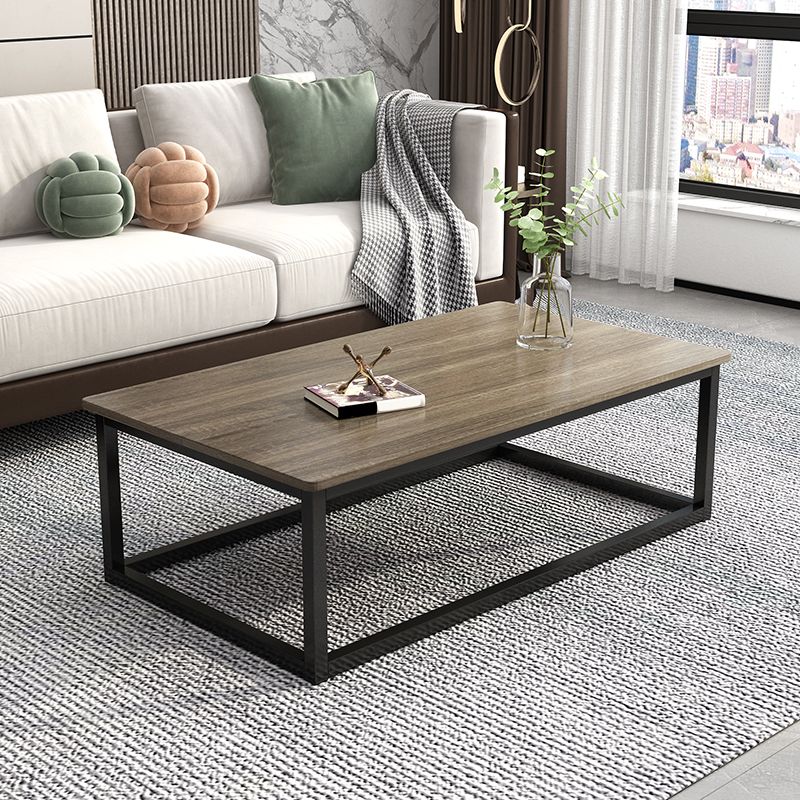 Wood Frame Coffee Table Modern Rectangle Cocktail Table in Natural
