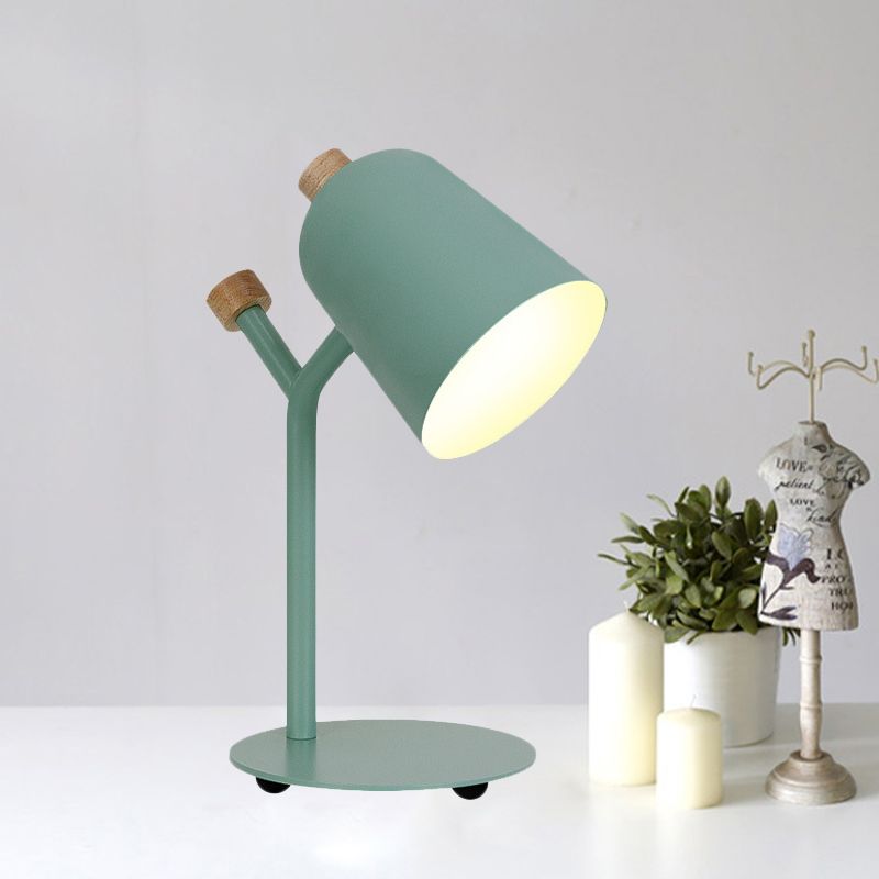 Groen/licht roze trompet-achtig leesboek licht Macaroon Macaroon enkele kop metalen tafellamp voor studieruimte