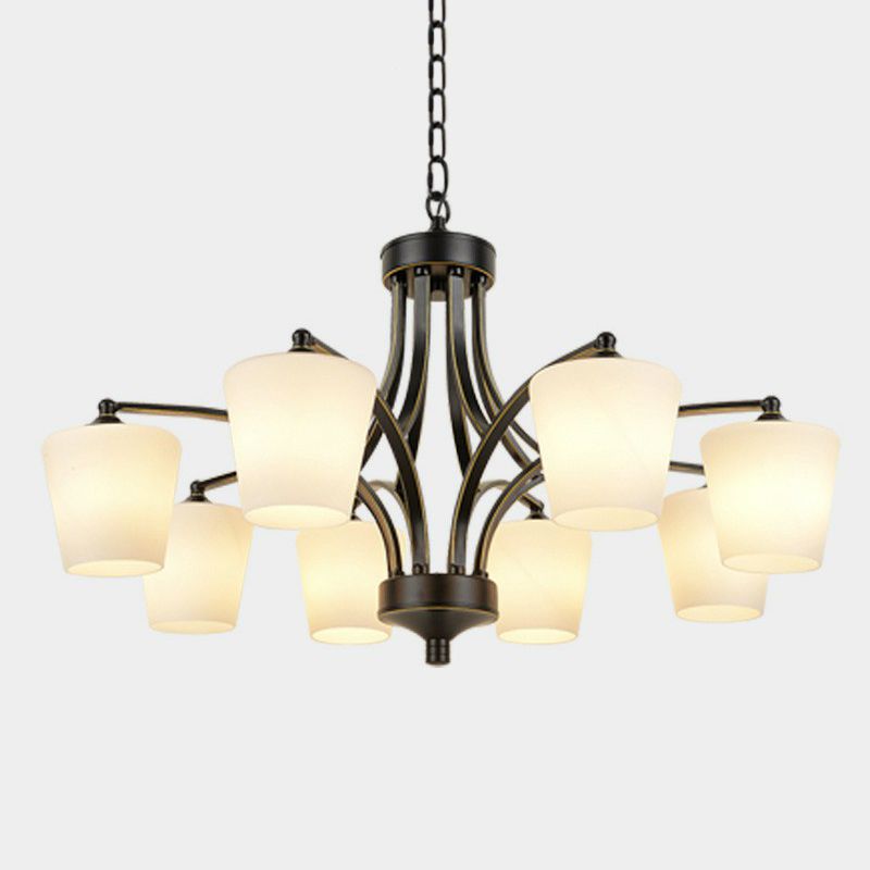 Retro -sich verjüngter Schatten Kronleuchter hängendes Glashängung Licht für Esszimmer