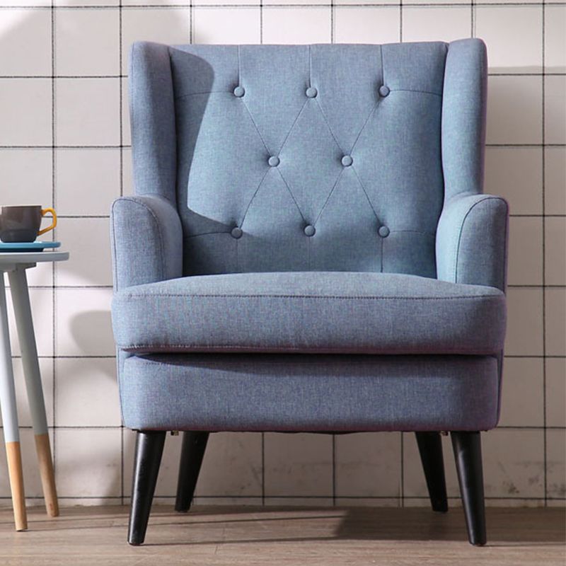 29.5"Wide Velvet/Cotton Blend Arm Chair with Basic Four Leg and Tufted Back