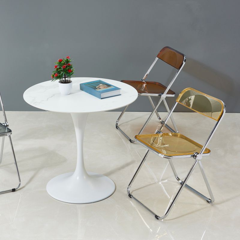 Sillas de comedor de estilo moderno, sillas laterales sin brazos con respaldo abierto y patas de metal para cocina