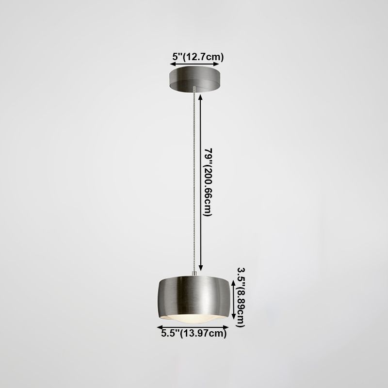 Lumière pendentif en argent Cercle Silver 1-Light Light Plafond suspendu pour chambre à coucher