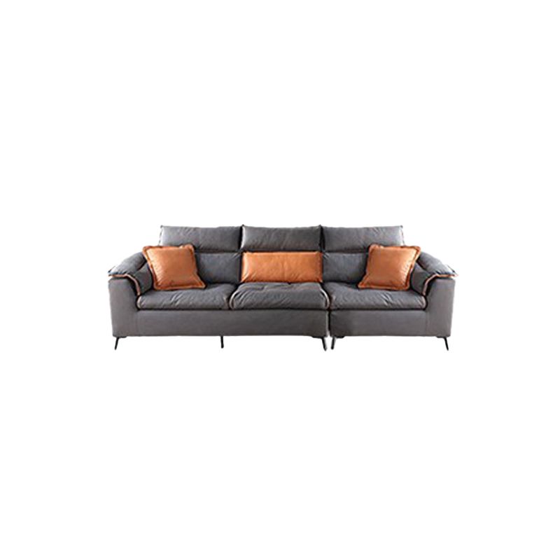 Modern Tufted Sofa & Chaise Stain Resistant Sectional .41.33 Inch in Dark Grey