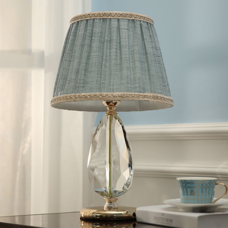 Hand-Cut Crystal Droplet Task Lighting Modernism 1 Bulb Reading Lamp in Light Blue