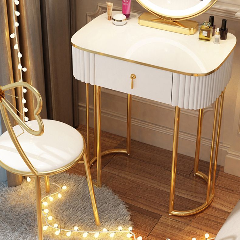 Storage Makeup Vanity Desk Bedroom Dressing Table Stool Set with Drawer